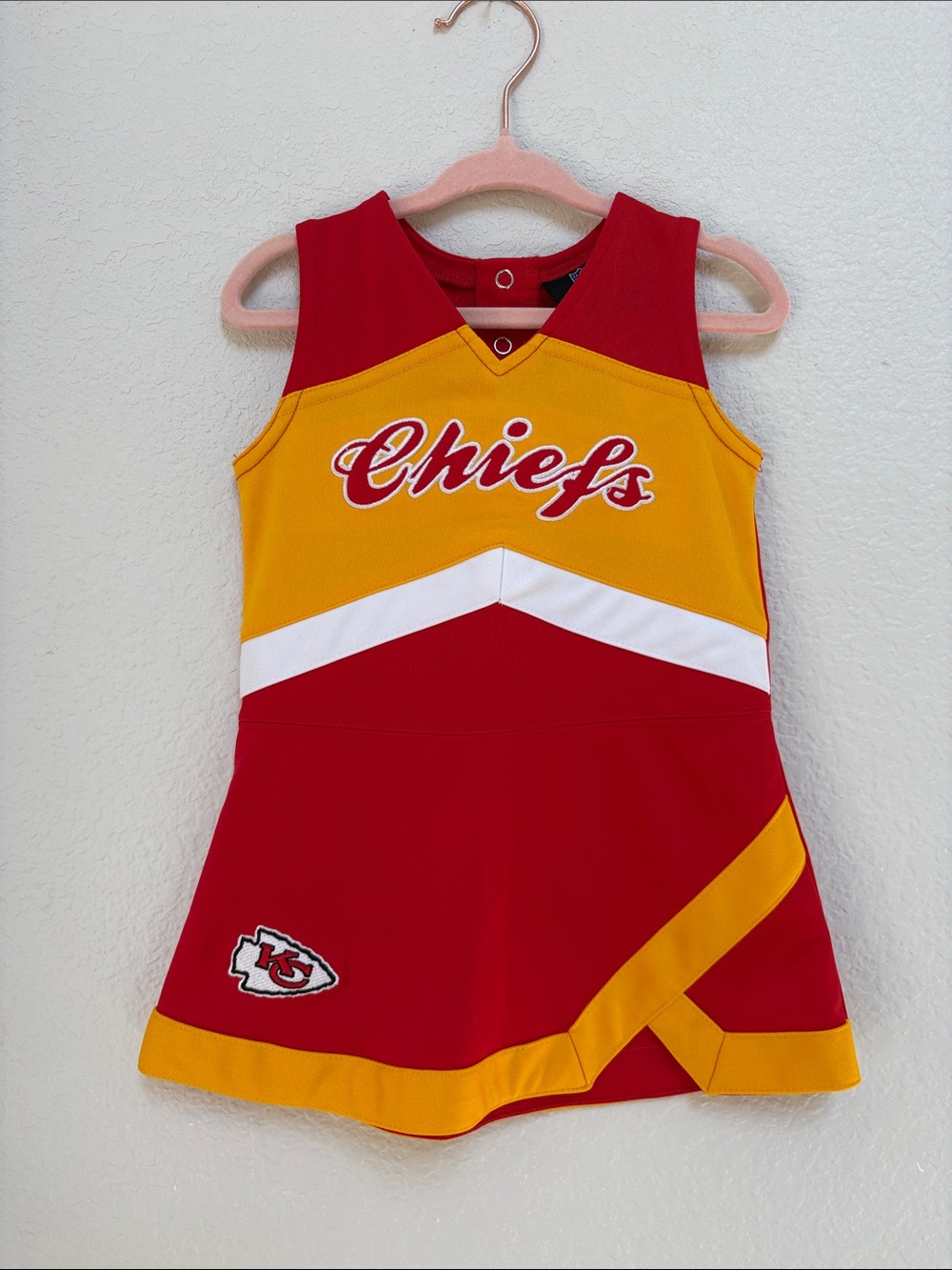 Kansas City Chiefs Toddler Girls Cheer Dress Costume Licensed Team Apparel